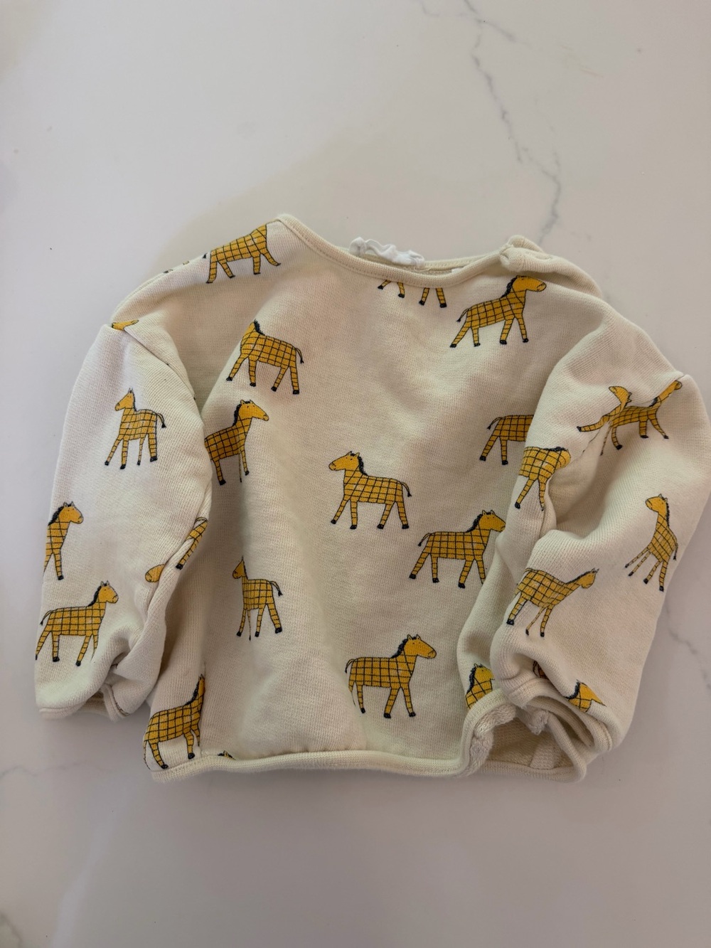 Zara Sweatshirt with Yellow Horse Print
